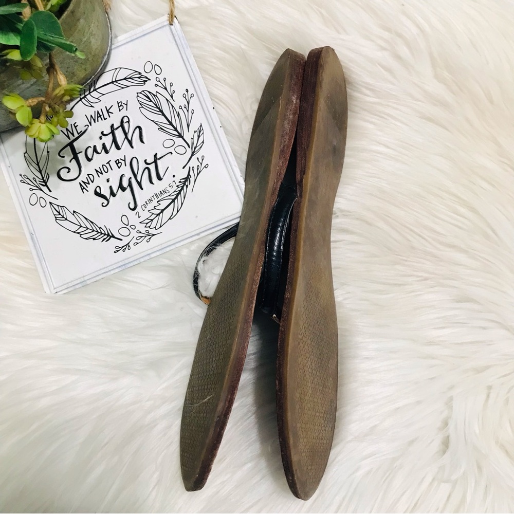 Tory Burch T Logo T Strap Thong Sandals Flats Black Sz 10 - Picture 5 of 11